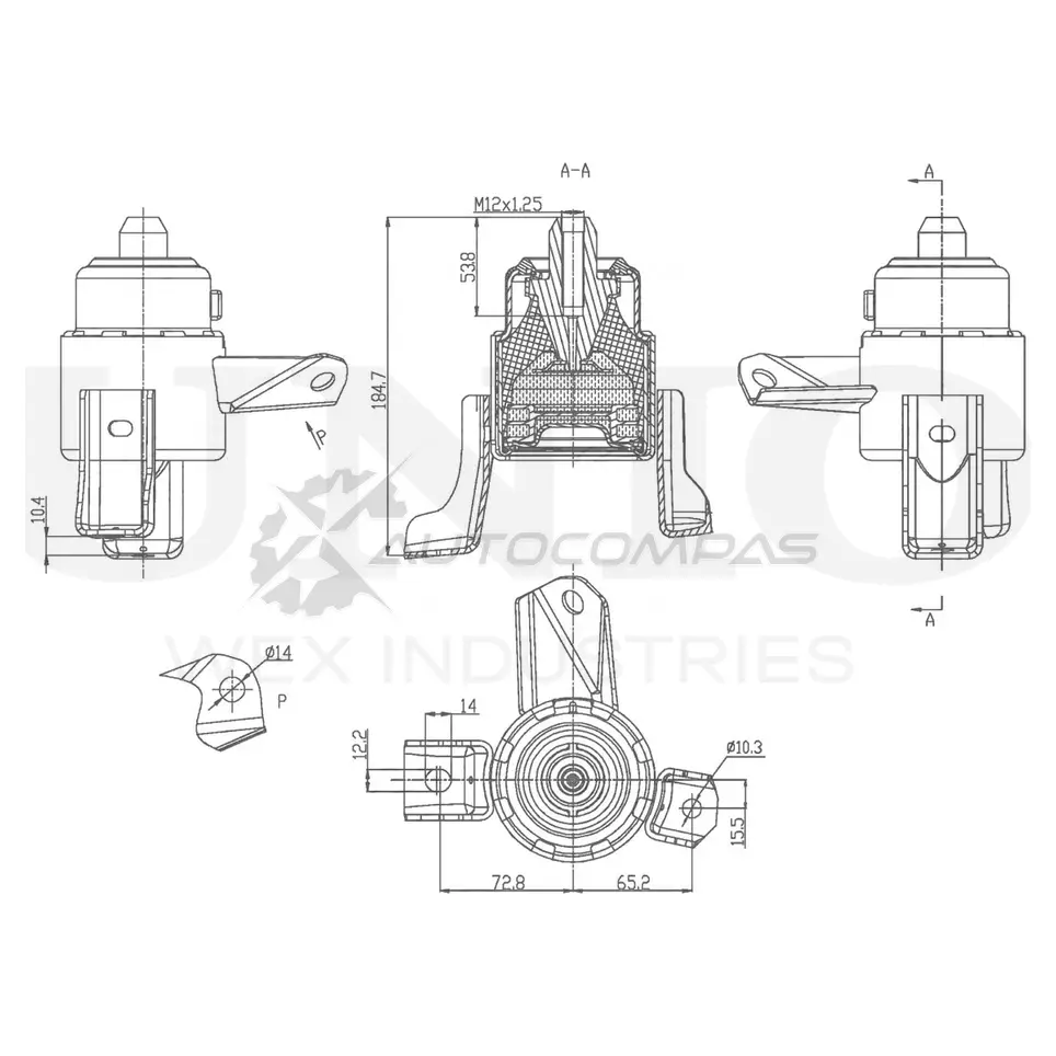 Опора двигателя правая UNIO OR7 VPM RMP-15075 1441315836