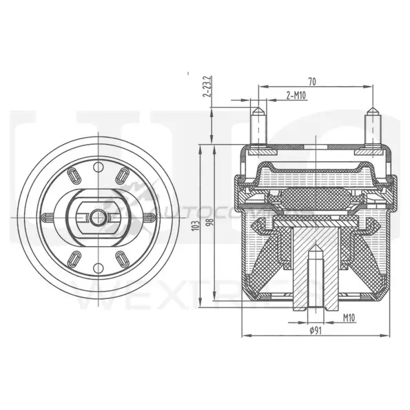 Опора двигателя правая UNIO KFQRN6 9 RMP-15009 1441315841