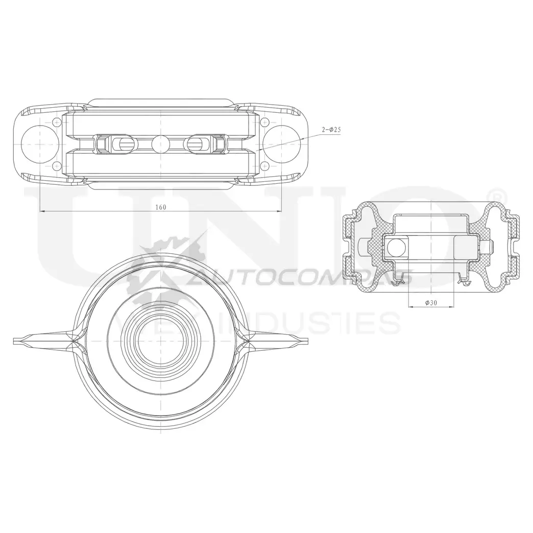 Опора карданного вала UNIO 1441315858 TJS PW37 RMP-15180