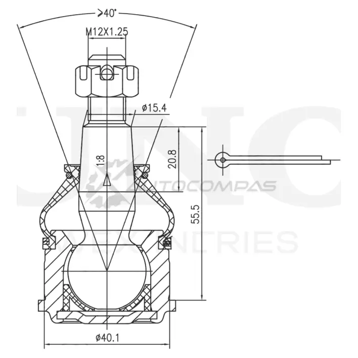 Опора шаровая передняя нижняя UNIO 1441315899 SSP-20027 9 RV56