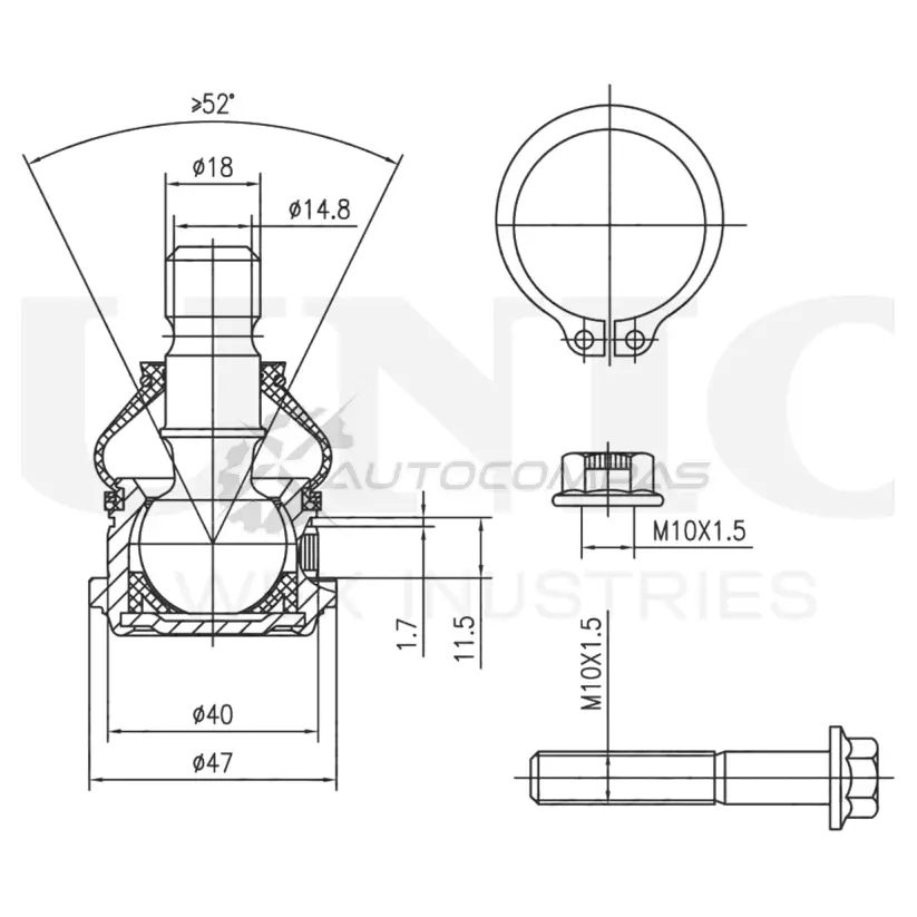 Опора шаровая передняя нижняя UNIO 1441315920 8YOQN OF SSP-20085