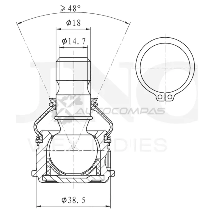 Опора шаровая передняя нижняя UNIO Q5 UJUU4 1441315929 SSP-20015