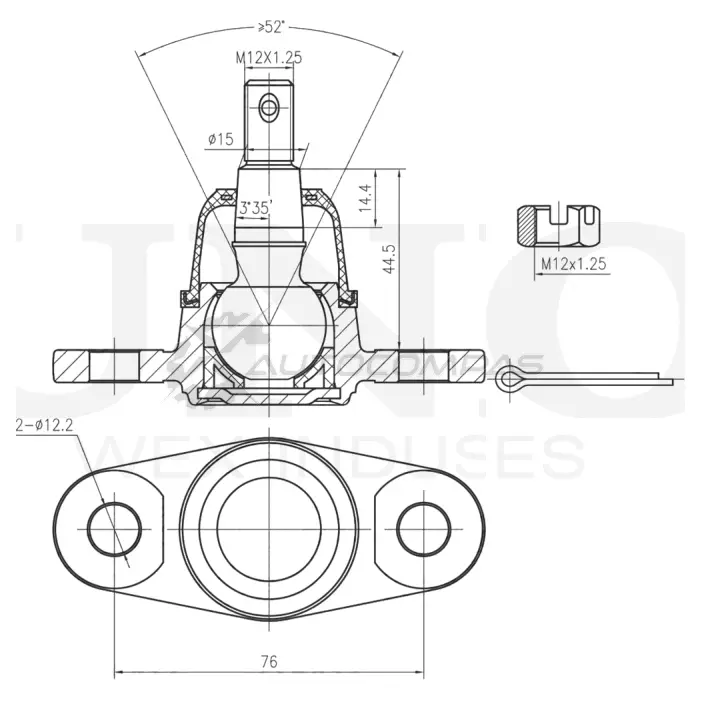 Опора шаровая передняя нижняя UNIO EBHCY 5 1441315957 SSP-20058
