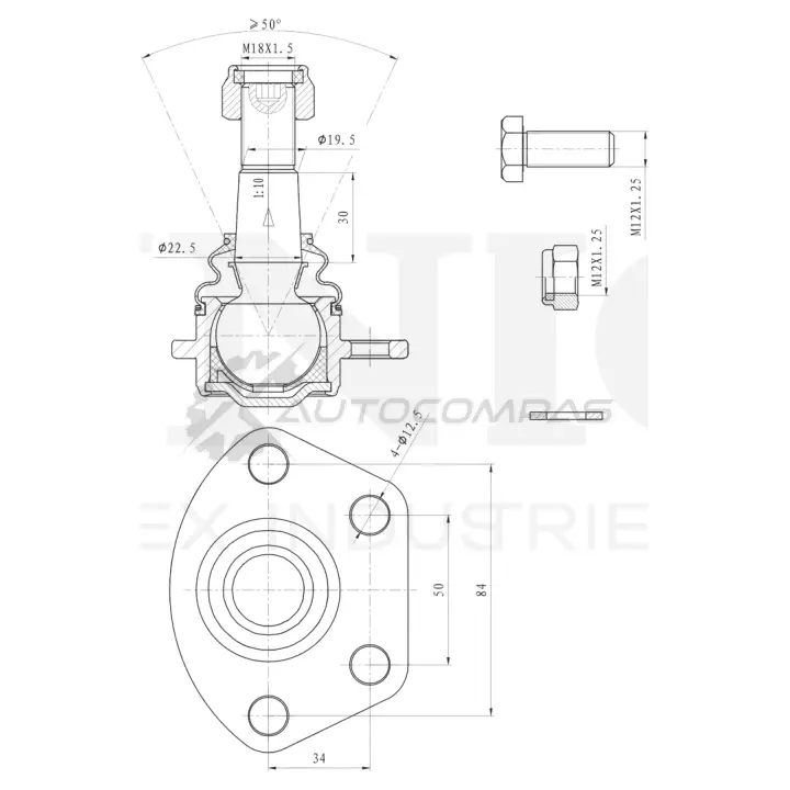 Опора шаровая передняя нижняя UNIO SSP-20068 1441315959 25AN D