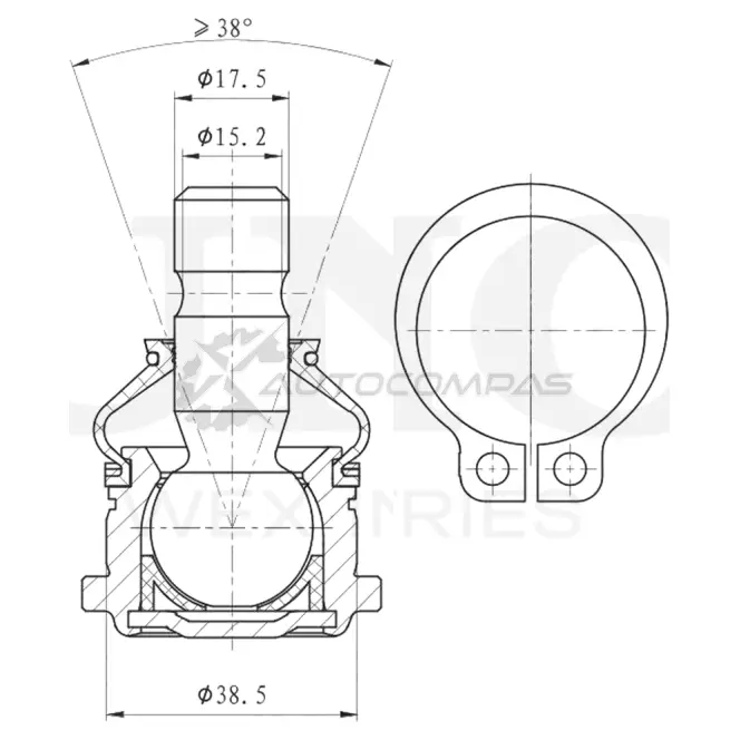 Опора шаровая передняя нижняя UNIO SSP-20126 1441315977 BCT F3IC