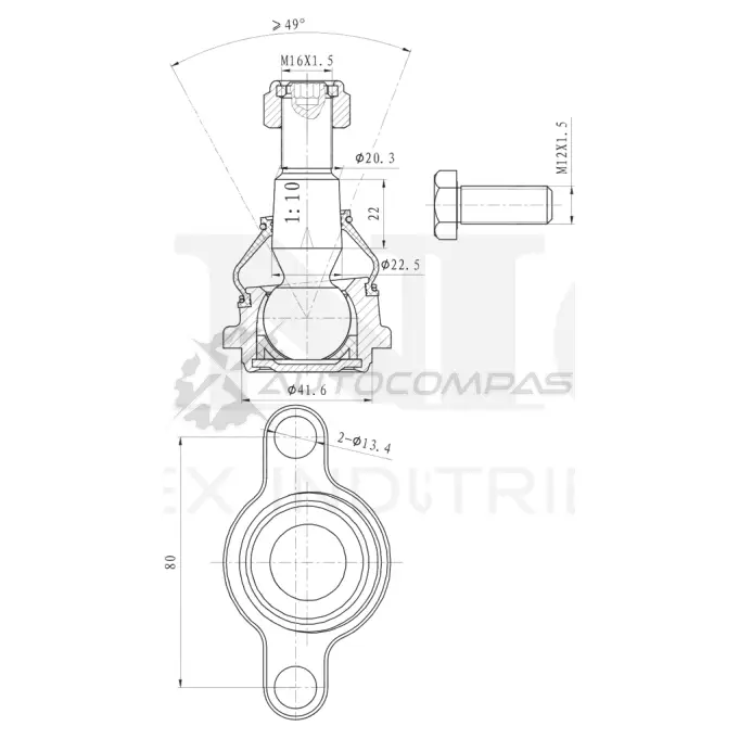 Опора шаровая передняя нижняя UNIO O 0564N1 SSP-20051 1441315979