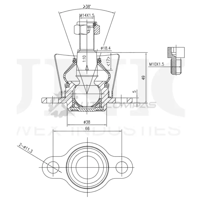 Опора шаровая передняя нижняя UNIO E98 FU 1441315981 SSP-20054