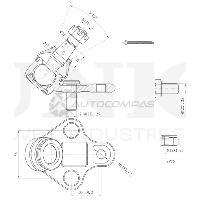 Опора шаровая передняя нижняя UNIO H I1863 1441315991 SSP-20003