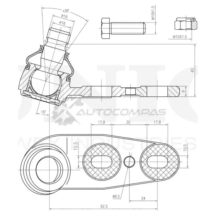 Опора шаровая передняя нижняя правая UNIO 3VP6T7 1 SSP-20046 1441316021