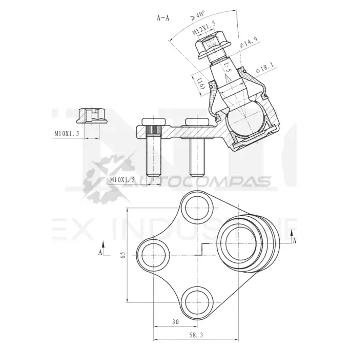 Опора шаровая передняя нижняя правая UNIO SSP-20083 ZX5Y1 F 1441316023