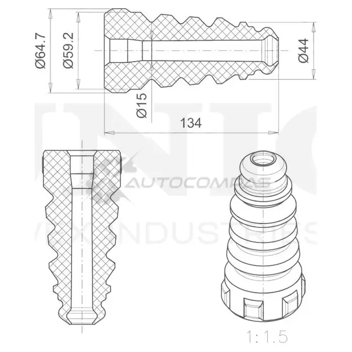 Отбойник заднего амортизатора UNIO DUC-40005 6N 3WX9 1441316033