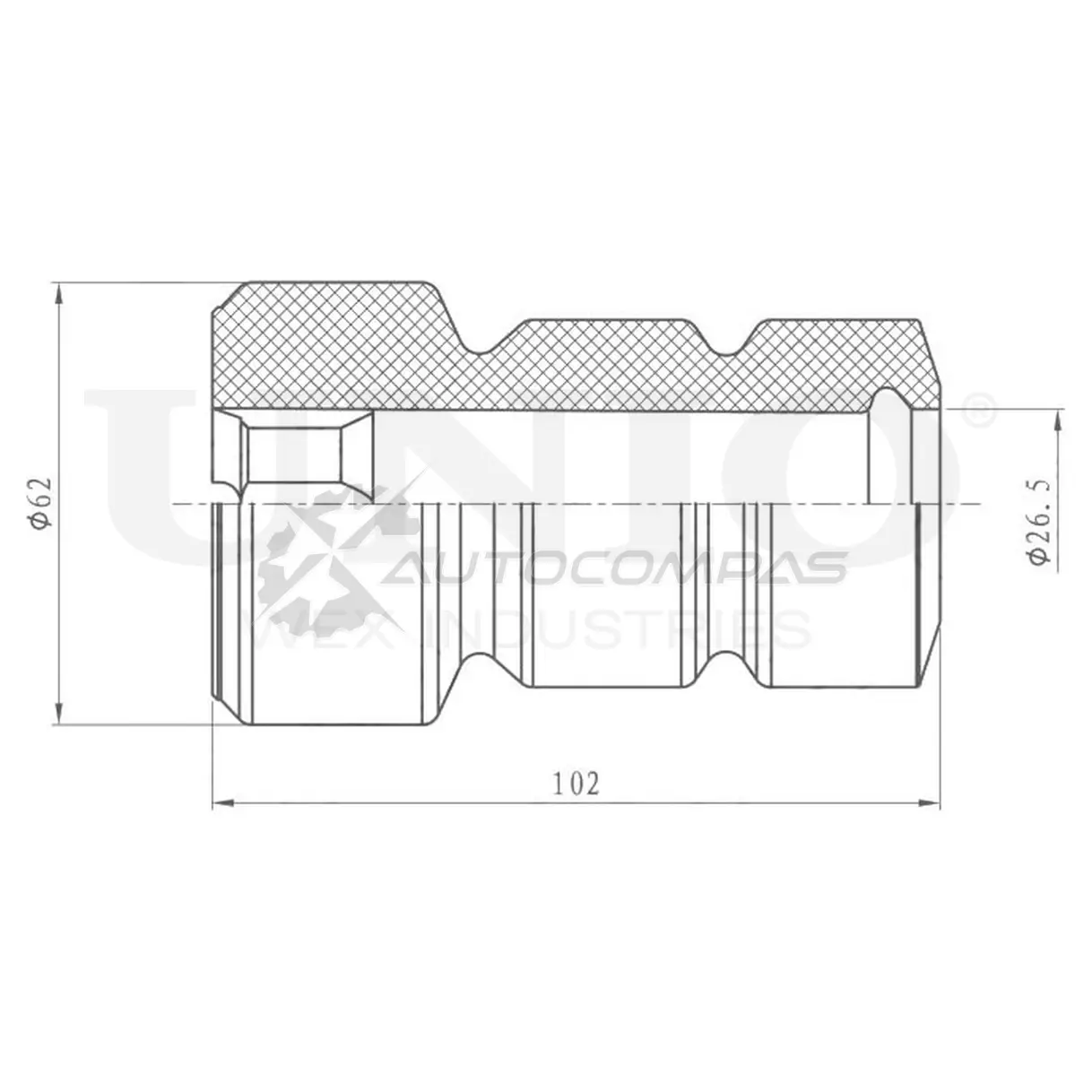 Отбойник переднего амортизатора UNIO 85 6VO2 1441316053 DUC-40027