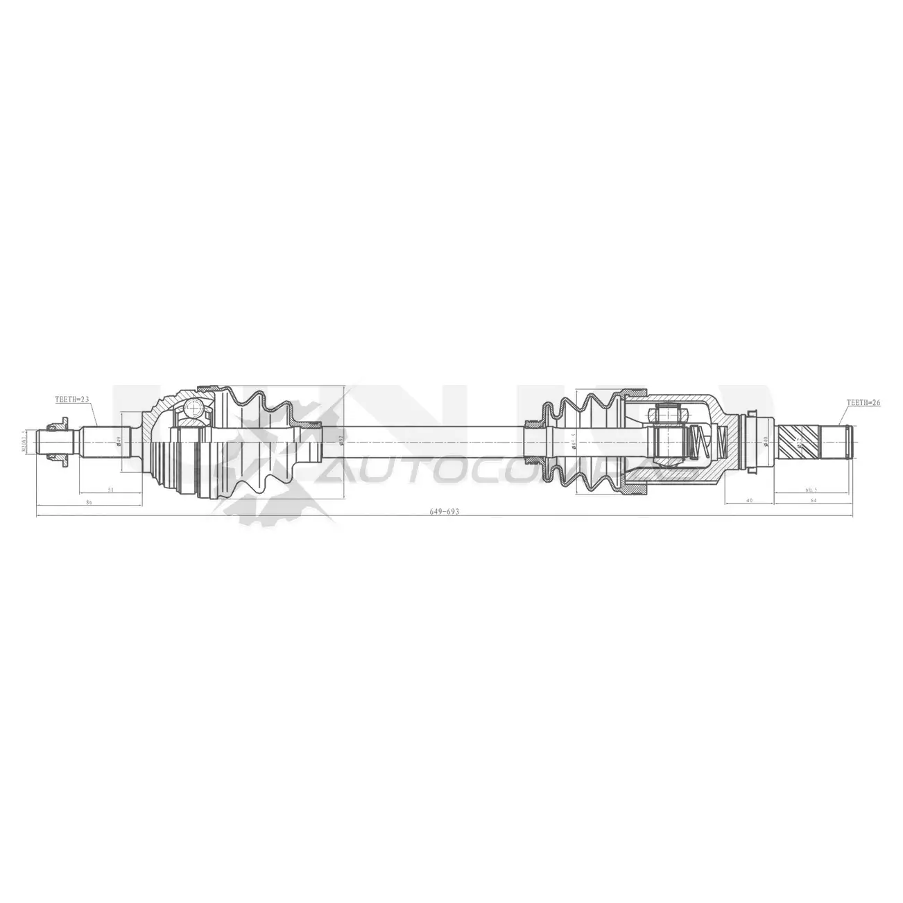 Привод в сборе передний левый UNIO 1441316234 CVJ-10119 ZAPH A