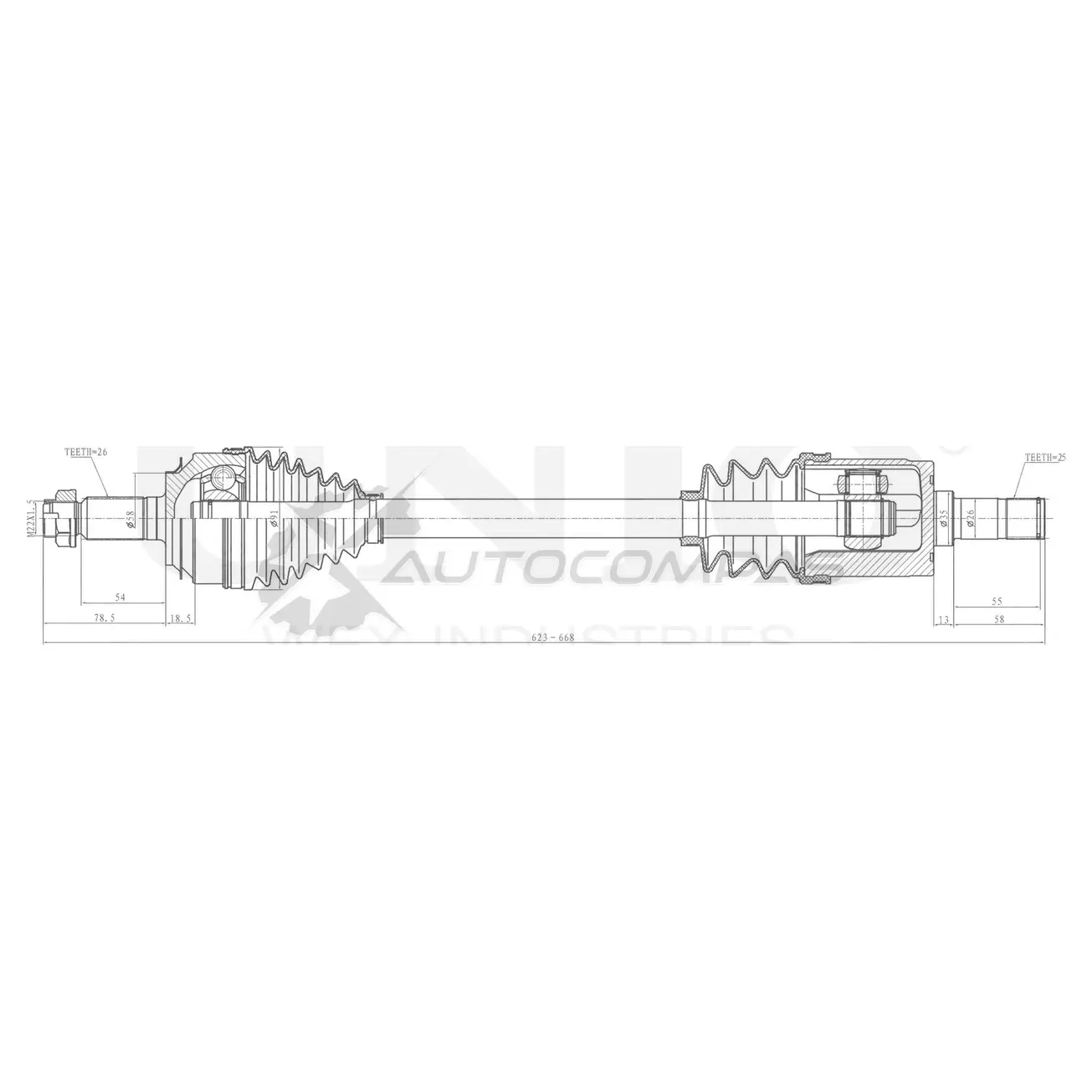 Привод в сборе передний левый UNIO 1441316274 CVJ-10009 2X1XSH M