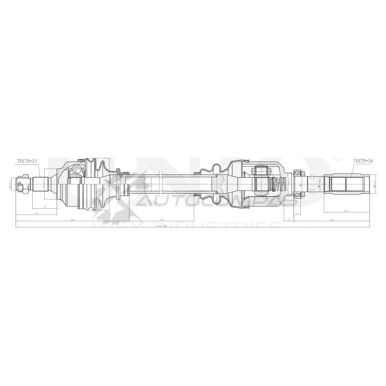 Привод в сборе передний правый UNIO 1441316293 QO AHBW CVJ-10129