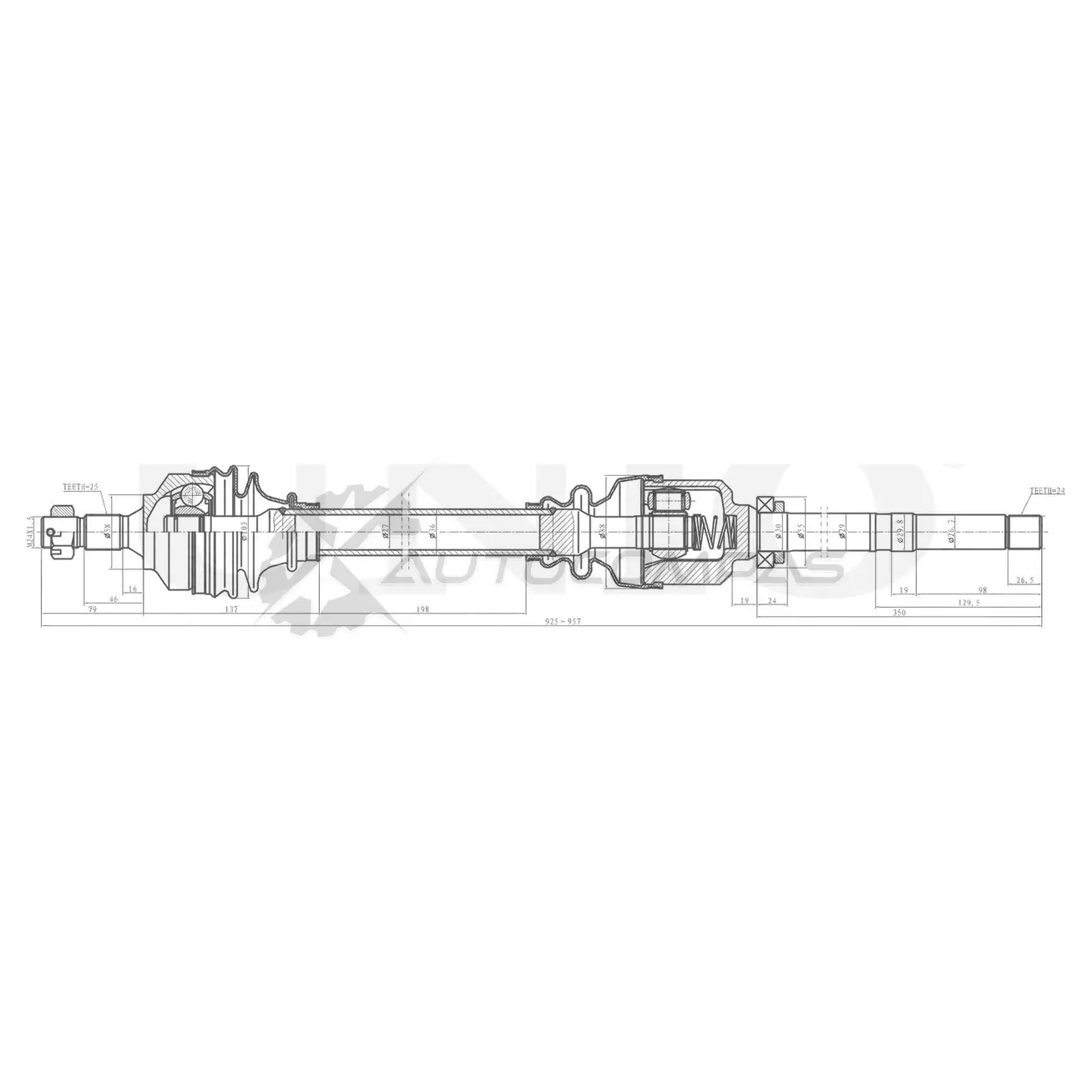 Привод в сборе передний правый UNIO 1441316300 CUO RXL CVJ-10036