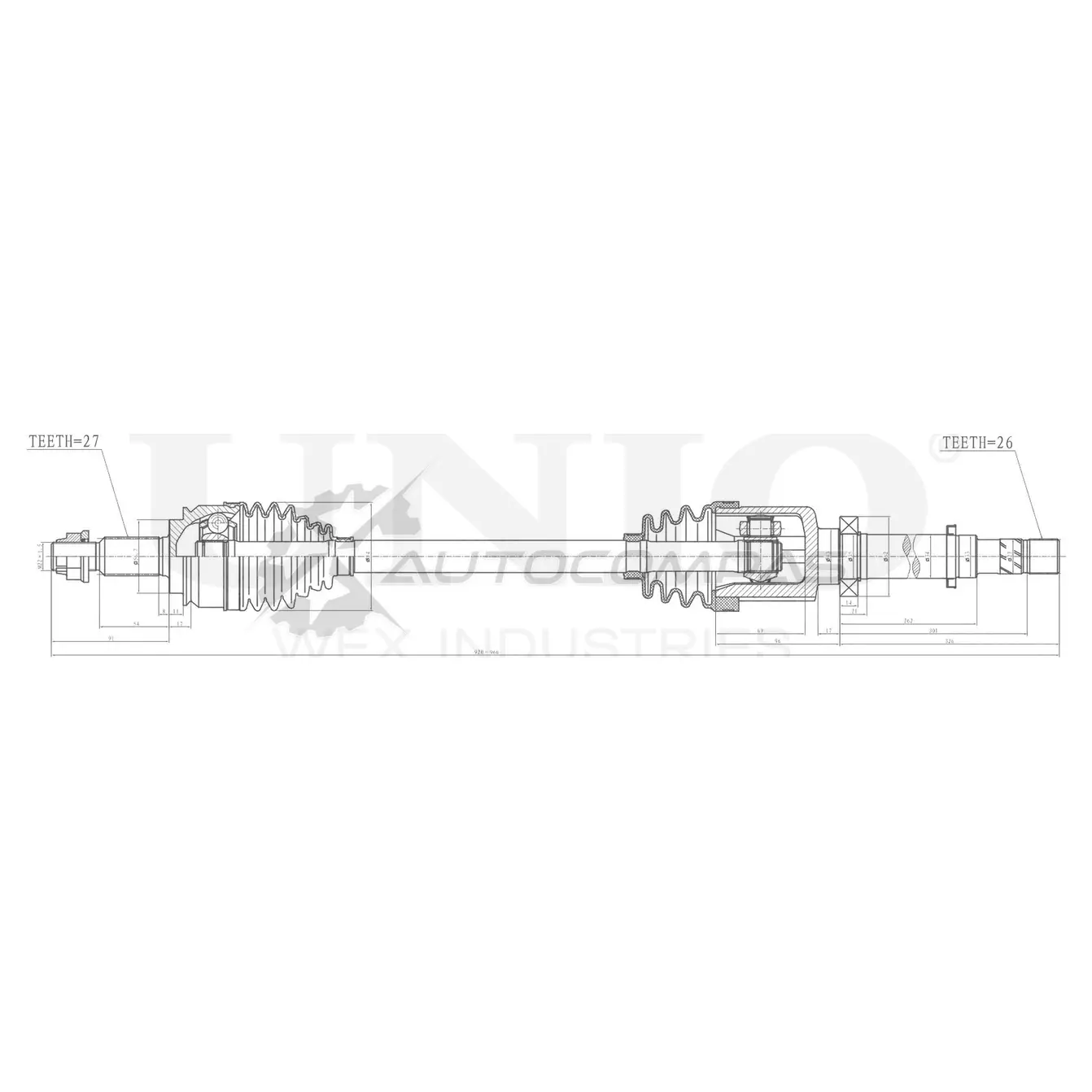 Привод в сборе передний правый UNIO 1441316301 CVJ-10028 03WJL 4O