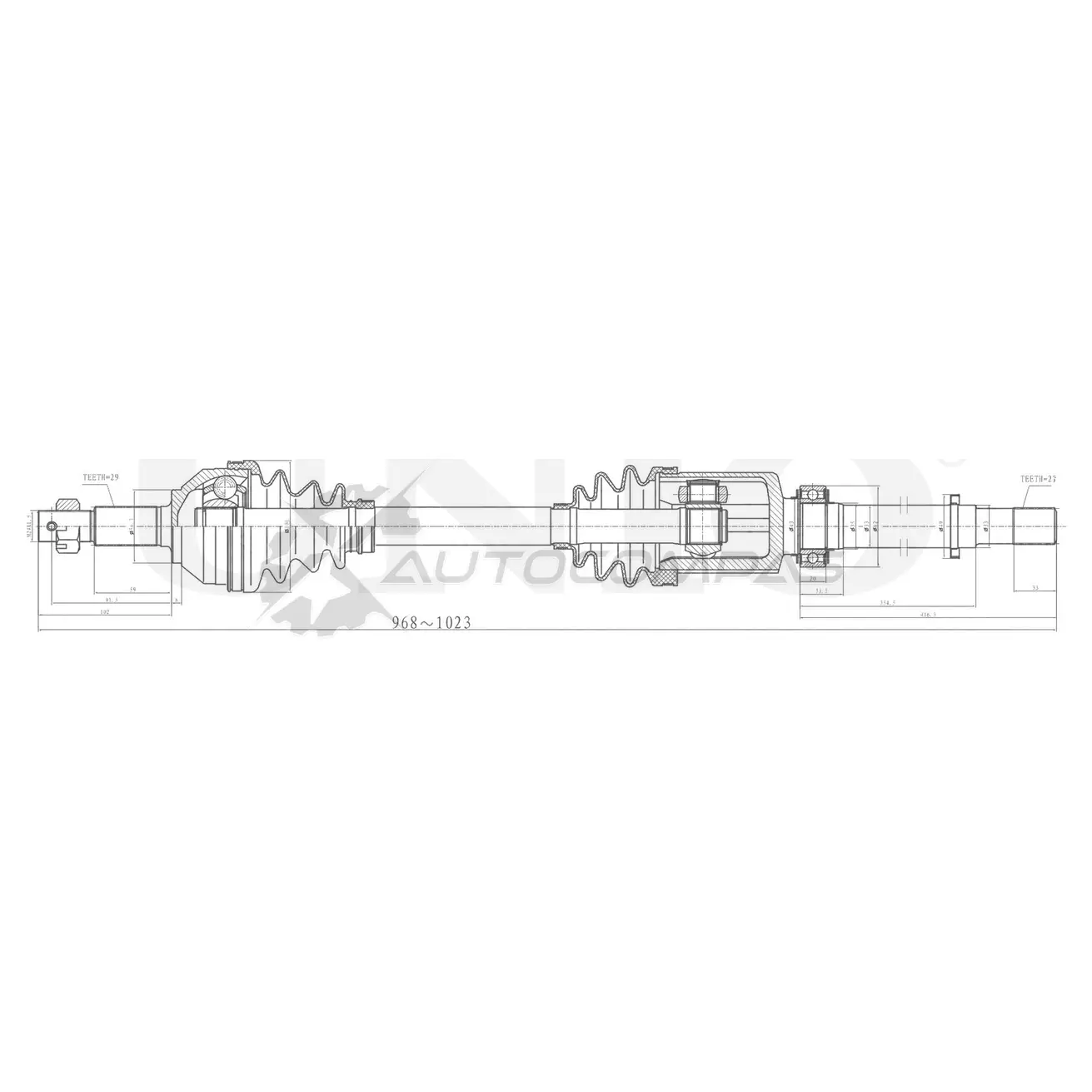 Привод в сборе передний правый UNIO 9MDZC U CVJ-10062 1441316315