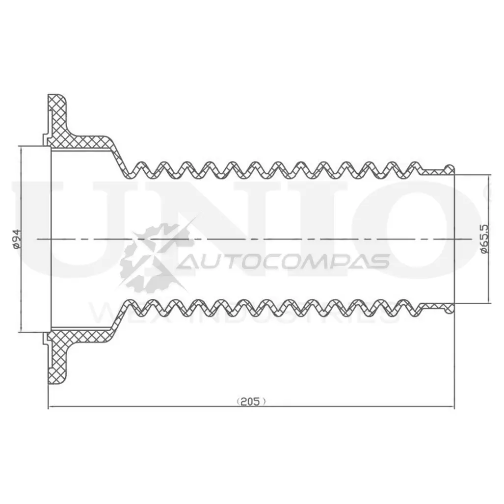 Пыльник переднего амортизатора UNIO DUC-10018 T3J CO0 1441316376