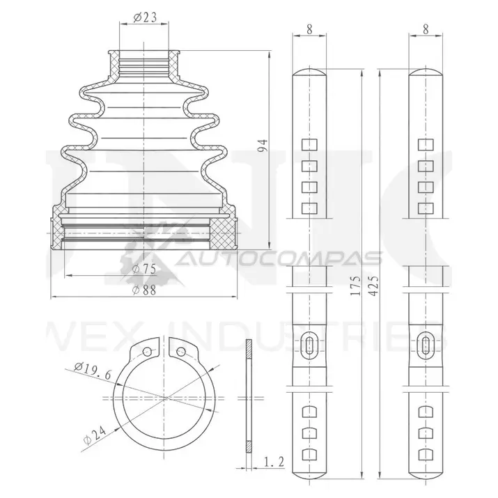 Пыльник ШРУСа (к-т) UNIO BLAV H6 1441316465 DUC-30029K