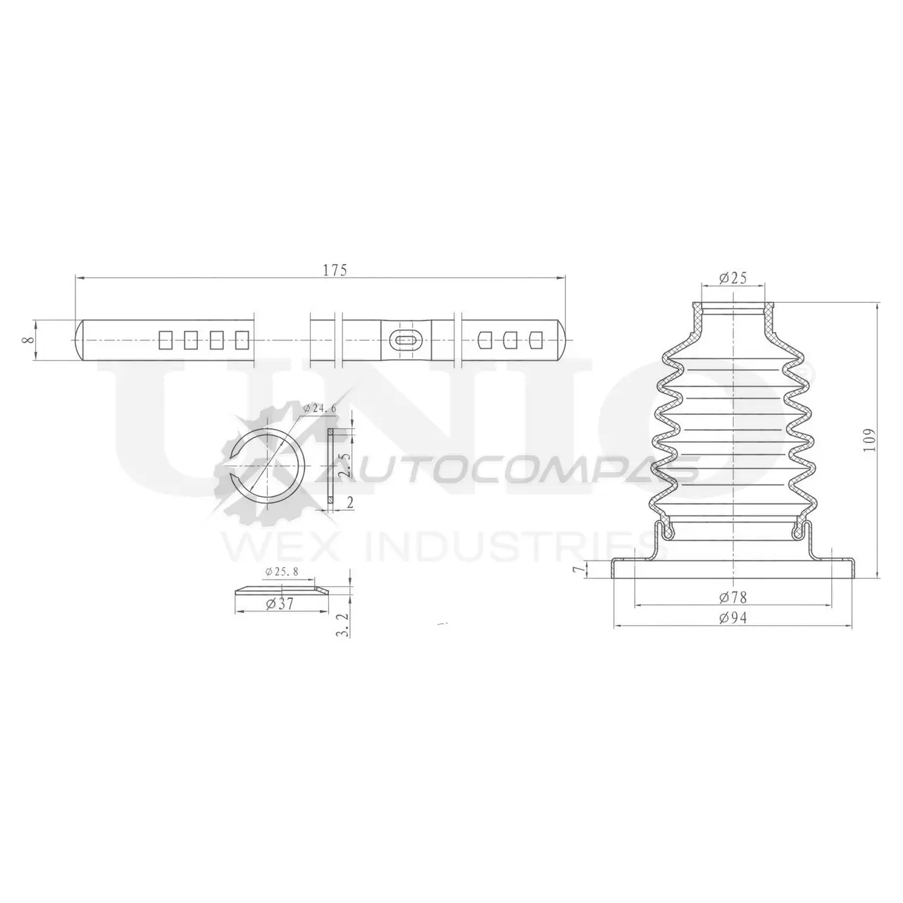 Пыльник ШРУСа (к-т) UNIO 1441316477 DUC-30034K T D37W