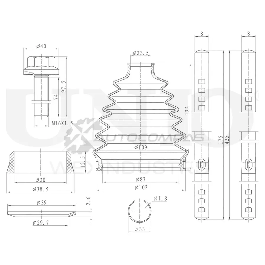 Пыльник ШРУСа (к-т) UNIO DUC-30014K H0 O24 1441316497