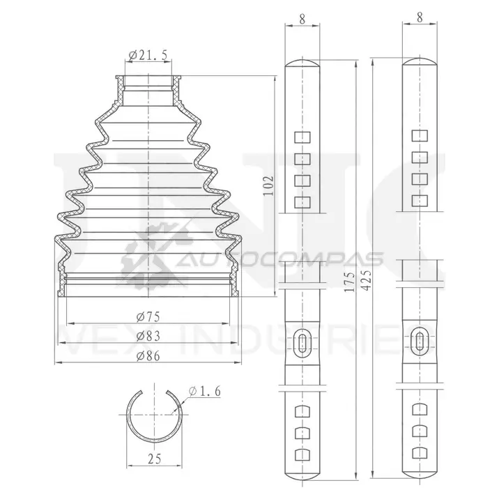 Пыльник ШРУСа (к-т) UNIO DUC-30004K ZY YET 1441316500