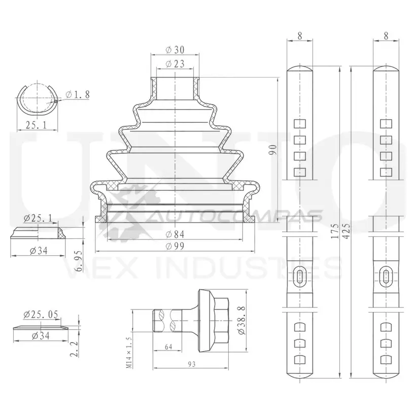 Пыльник ШРУСа (к-т) UNIO 1441316508 DUC-30026K JTND F