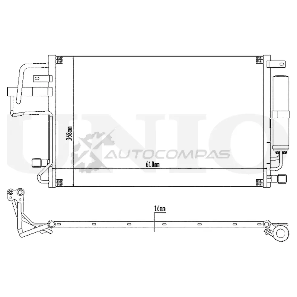 Радиатор кондиционера UNIO 2V MHPV RAD-30053 1441316621