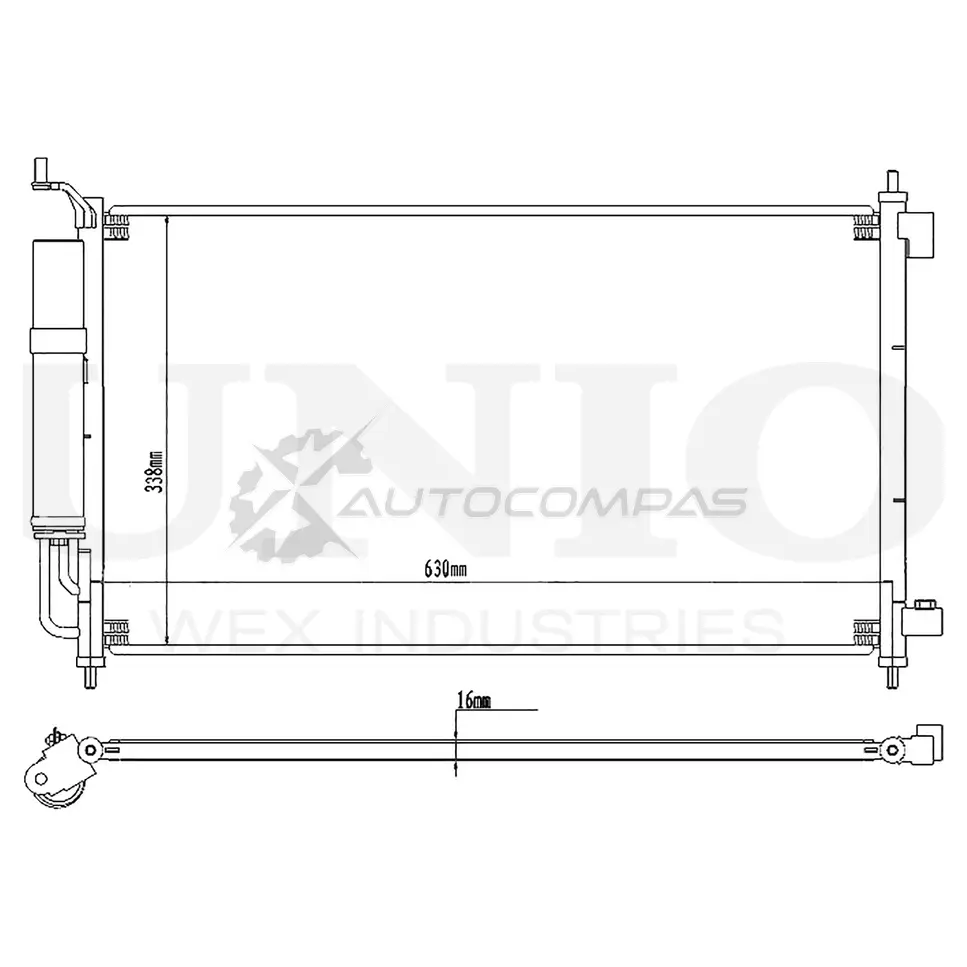 Радиатор кондиционера UNIO 1441316627 6K GR1 RAD-30035
