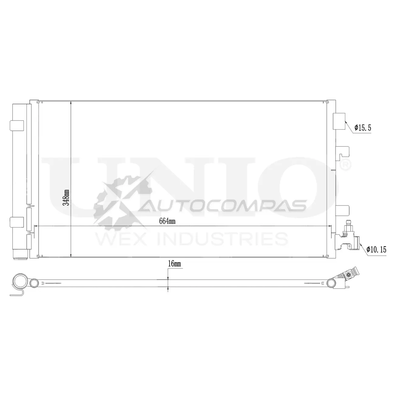 Радиатор кондиционера UNIO RAD-30045 1441316629 X 9U6WP