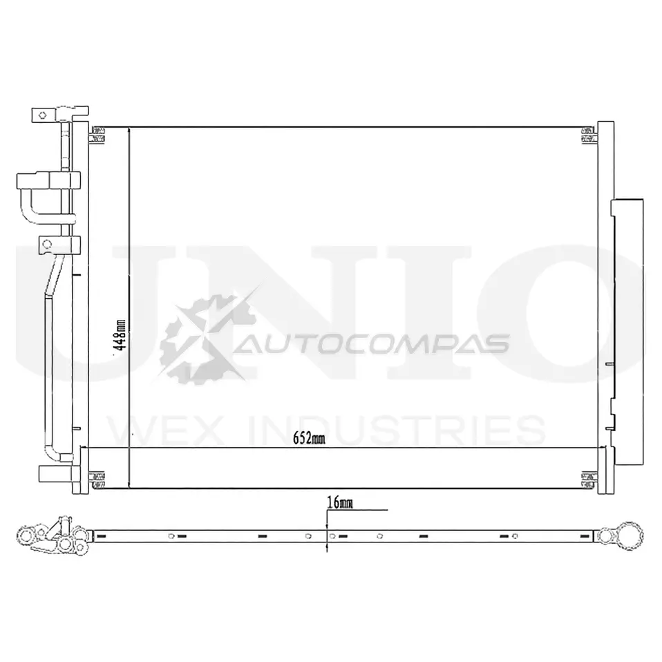 Радиатор кондиционера UNIO RAD-30048 1441316630 LVLPO P