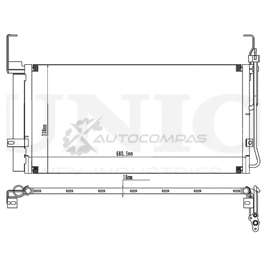 Радиатор кондиционера UNIO 1441316632 RAD-30040 FZPHM J