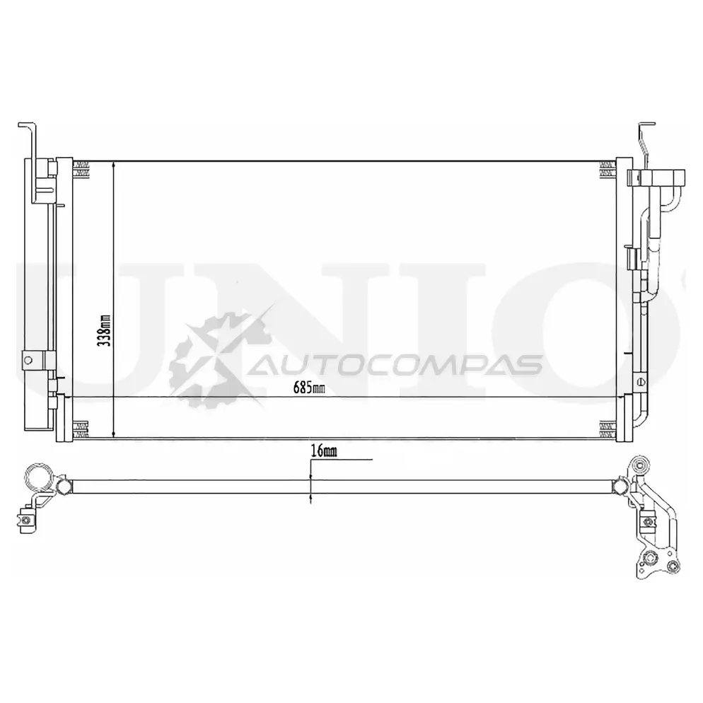 Радиатор кондиционера UNIO T8ESK G0 RAD-30044 1441316635
