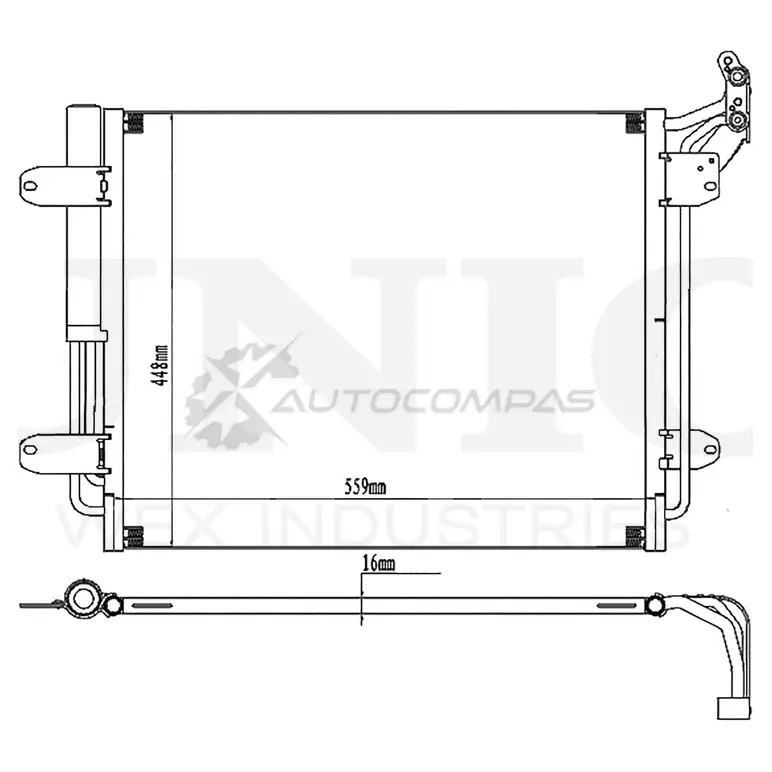 Радиатор кондиционера UNIO RAD-30043 1441316636 CFF 66
