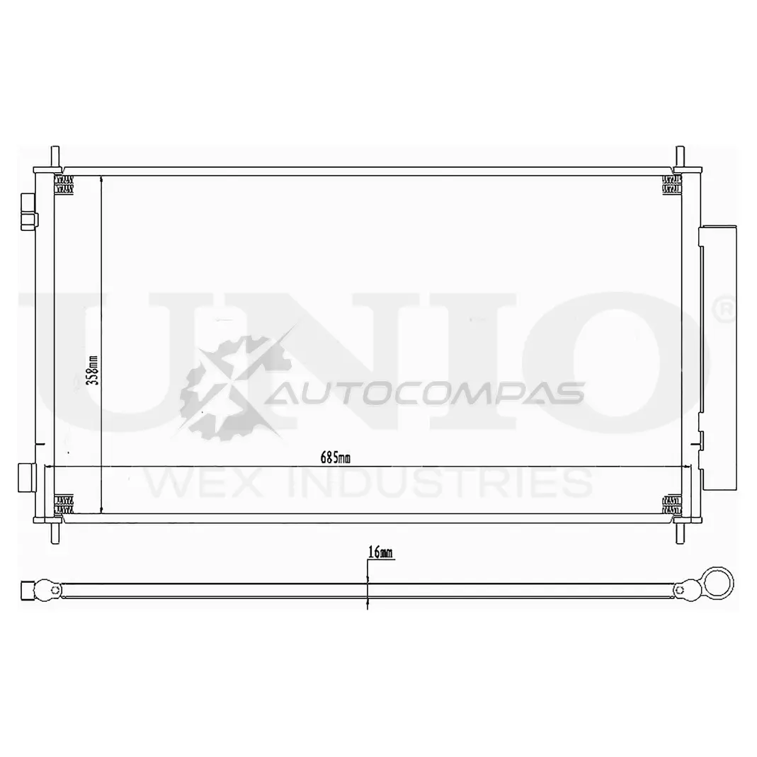 Радиатор кондиционера UNIO ZB7 HGAV 1441316637 RAD-30015