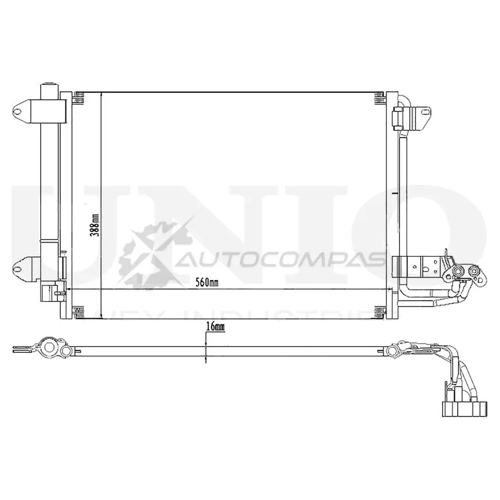 Радиатор кондиционера UNIO RAD-30001 1441316644 W0 7EQ