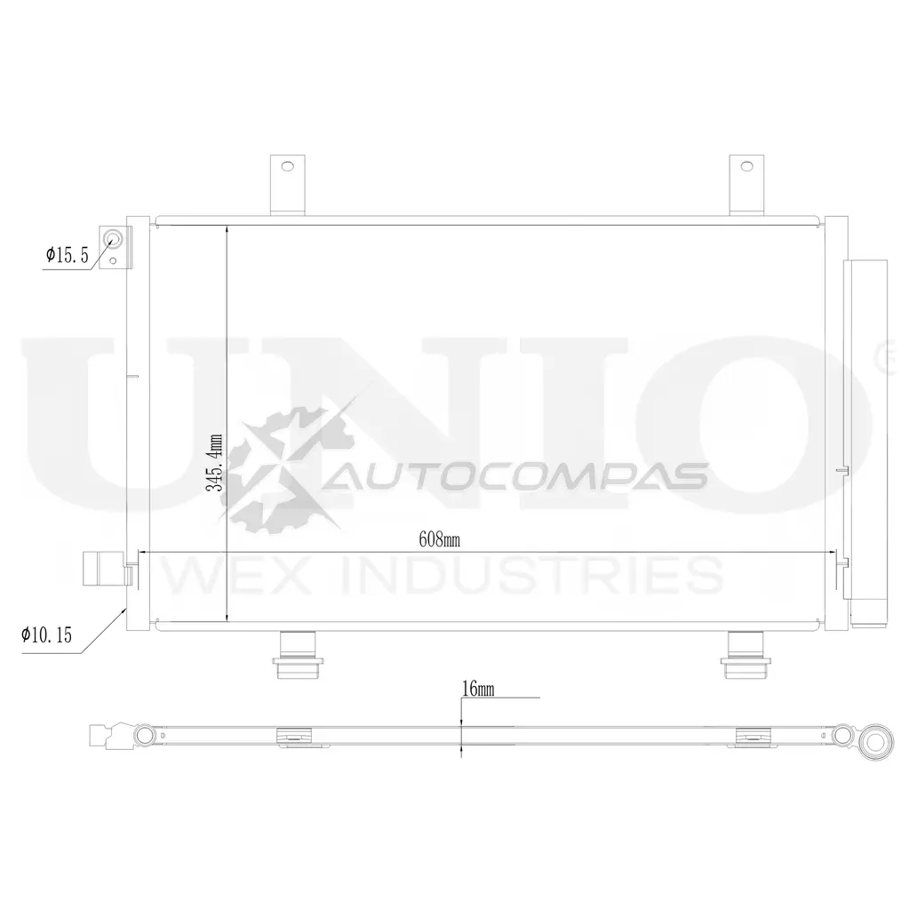 Радиатор кондиционера UNIO 1441316646 A0N F4S RAD-30036