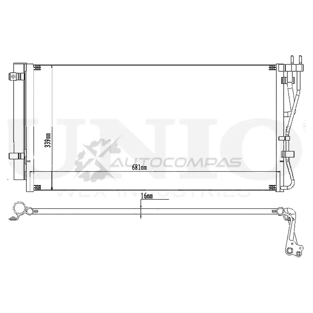 Радиатор кондиционера UNIO CWHJCP W RAD-30026 1441316650