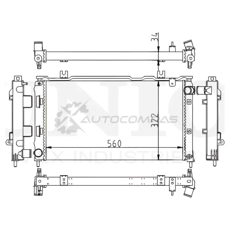 Радиатор охлаждения двигателя UNIO 1441316718 RAD-10130 X75I 19