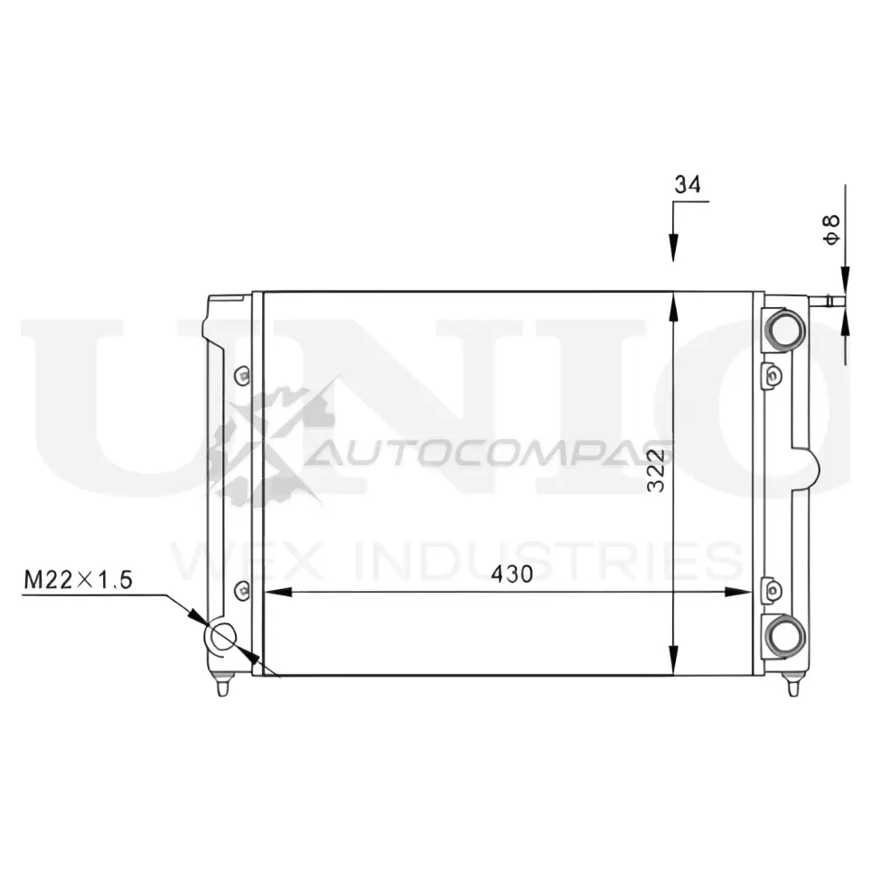 Радиатор охлаждения двигателя UNIO 1441316719 9G 72S RAD-10100