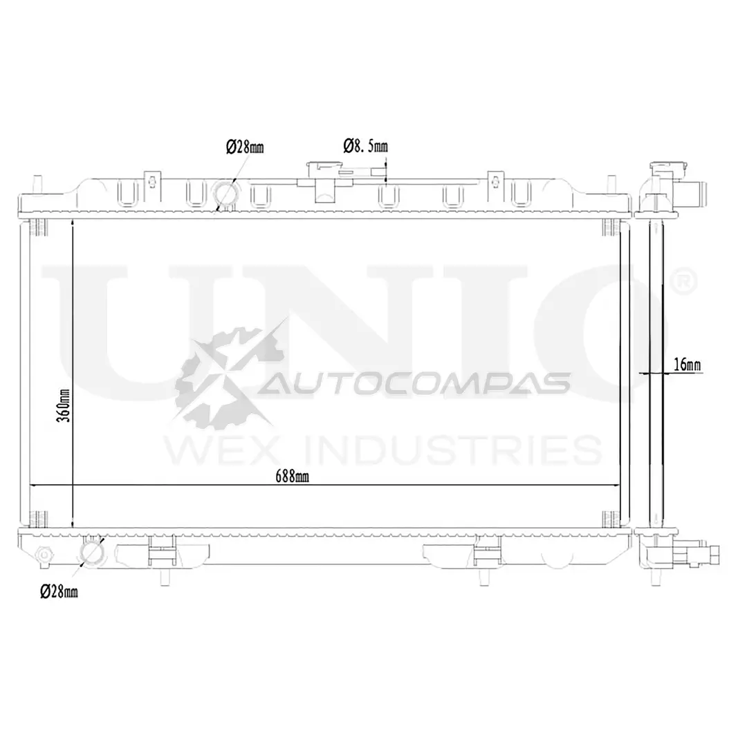 Радиатор охлаждения двигателя UNIO A EAO9K 1441316727 RAD-10040
