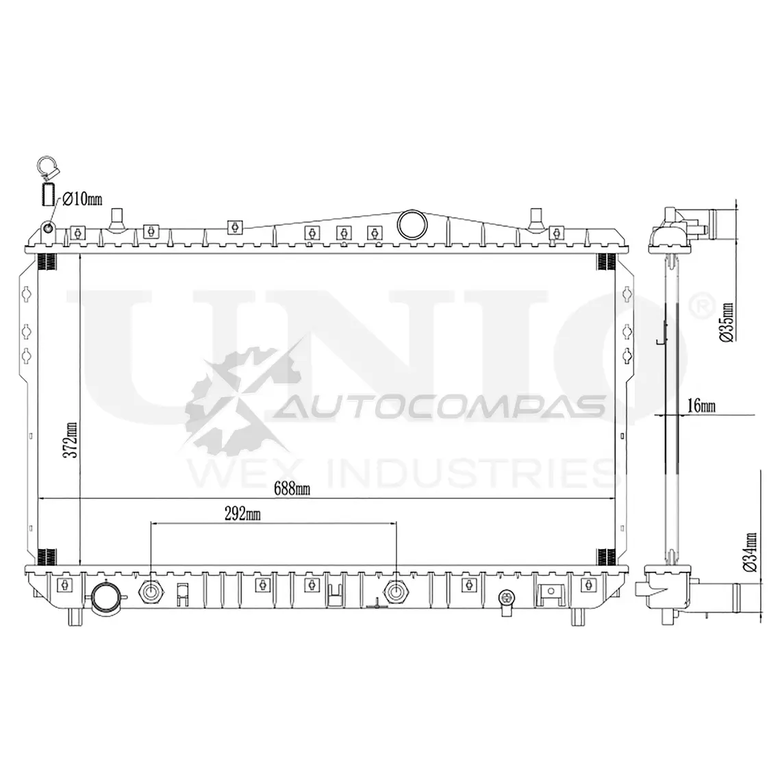 Радиатор охлаждения двигателя UNIO 2 OSV4 1441316728 RAD-10108