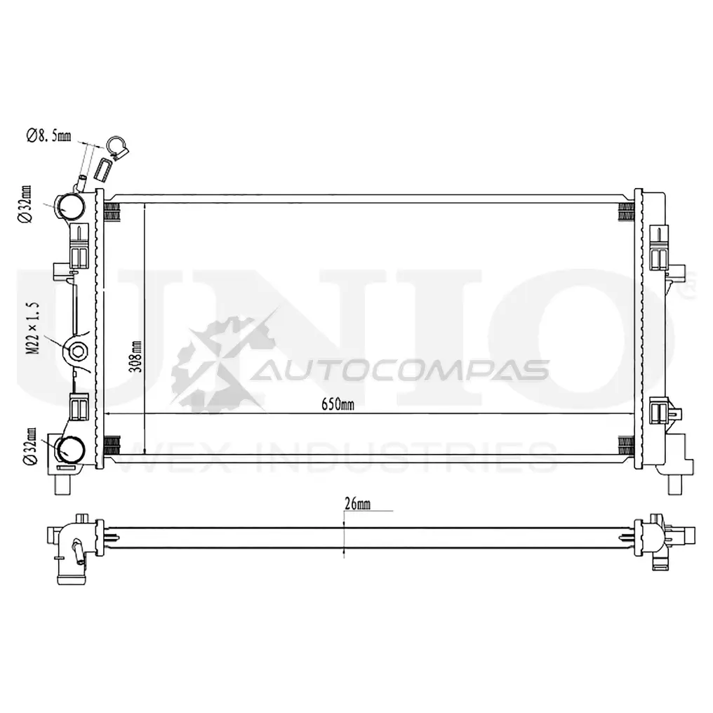 Радиатор охлаждения двигателя UNIO YGSP H9U 1441316734 RAD-10079
