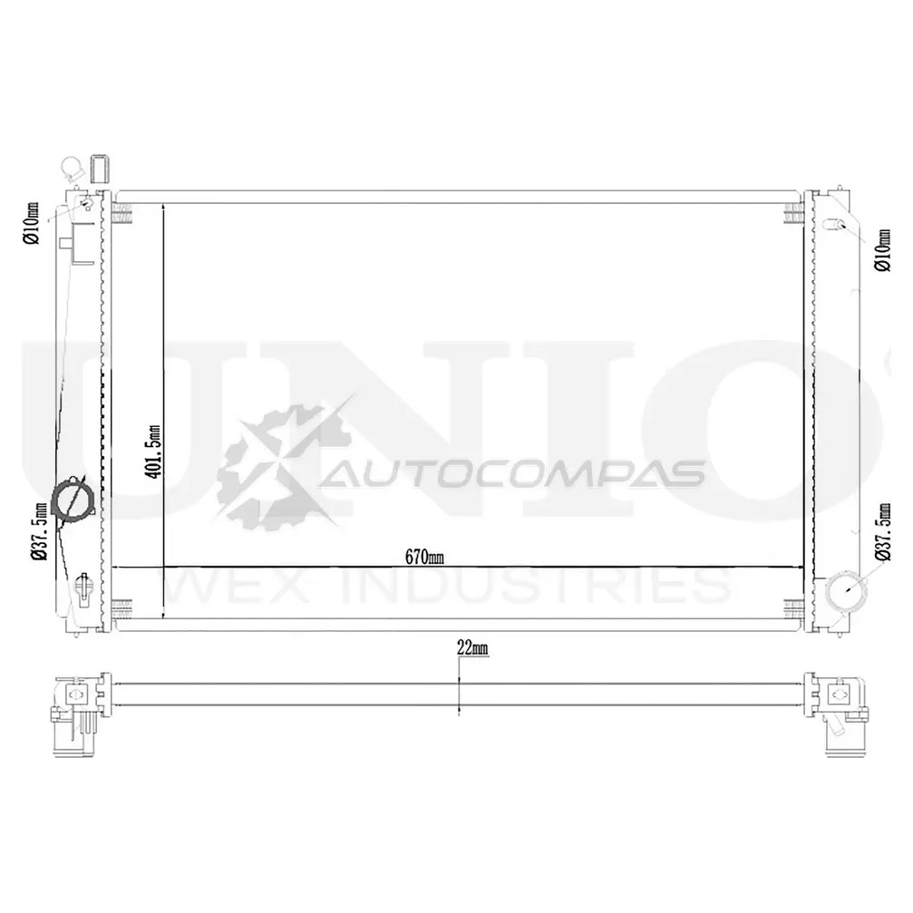 Радиатор охлаждения двигателя UNIO 1441316746 RAD-10044 GG78E M