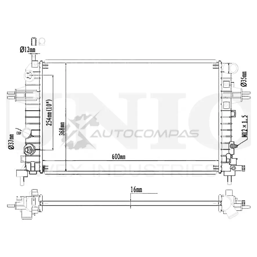 Радиатор охлаждения двигателя UNIO 7ABOF 4W RAD-10027 1441316764