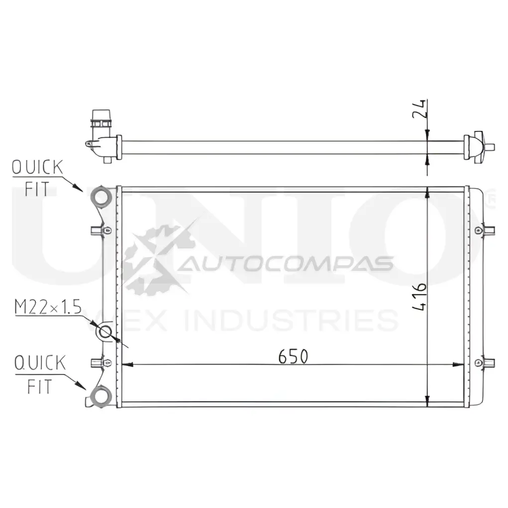Радиатор охлаждения двигателя UNIO 1441316766 W1 NBS RAD-10065