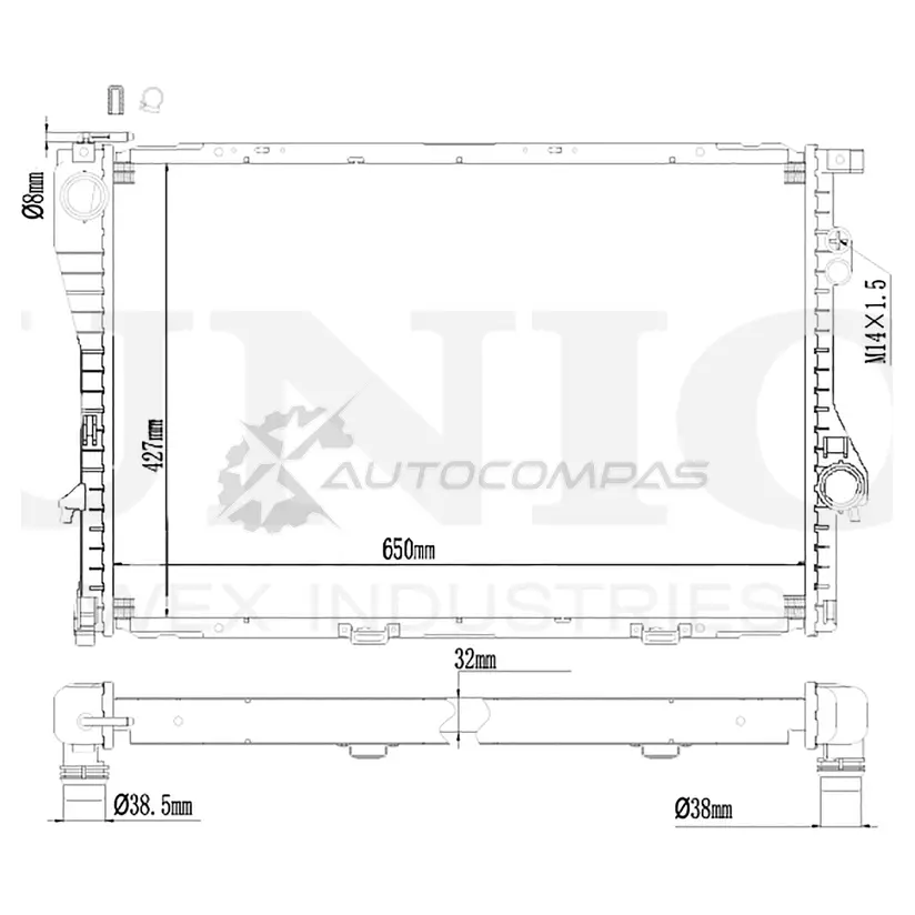 Радиатор охлаждения двигателя UNIO RAD-10102 4EG RWQ 1441316770