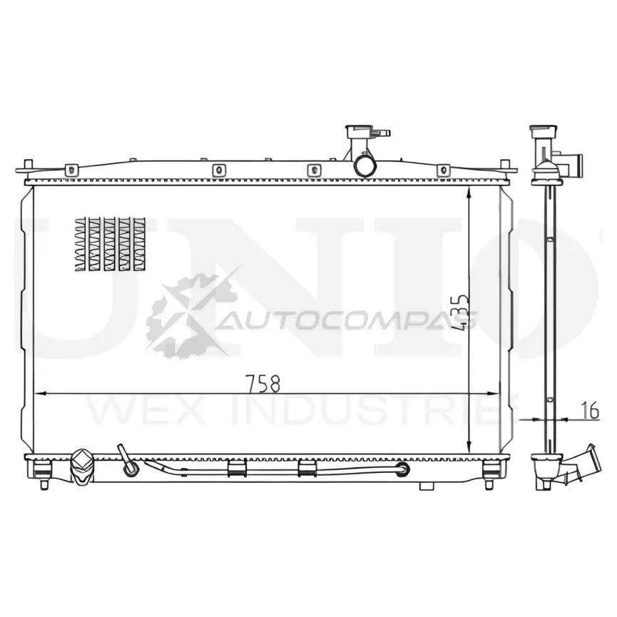 Радиатор охлаждения двигателя UNIO P VB436 1441316775 RAD-10116