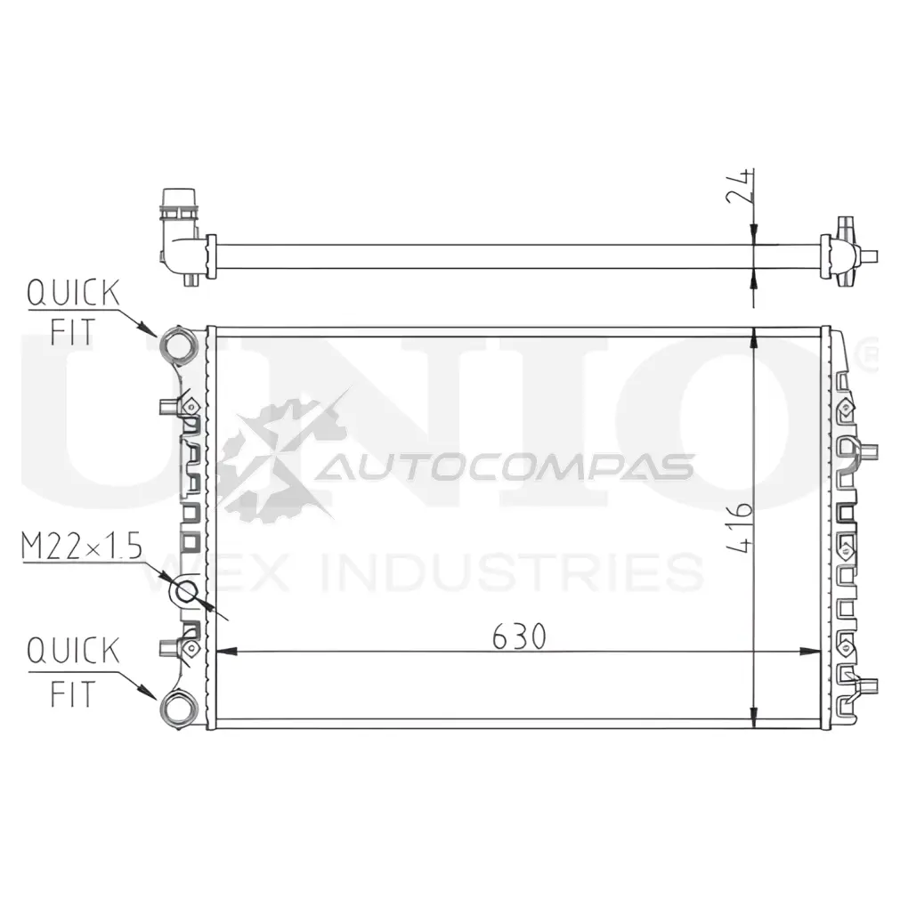 Радиатор охлаждения двигателя UNIO RAD-10089 1441316783 FZW7FW L